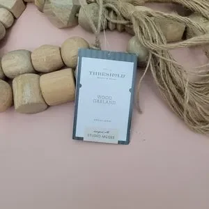 Threshold Accents 96 Decorative Wooden Bead Garland Natural